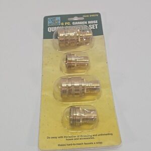 Harbor Freight 6 Pc Quick Coupler Set for Garden Water Hose BRASS 34870